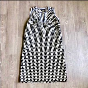 J. Crew Tan Blue Printed Arrow Shift Dress